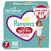 Pampers Cruisers 360 Fit Diapers, Active Comfort, Size 7, 88 Ct