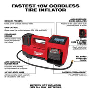 Milwaukee 2848-20 M18 Cordless Compact Tire Inflator (Tool Only)
