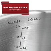 T-fal H8532464 Cook and Strain Stainless Steel Saucepan with Lid, 3 Quart