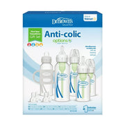 Dr. Brown's Natural Flow Anti-Colic Options+ First Year Baby Bottle Gift Set, Clear with Gray