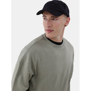 No Boundaries All Gender Fleece Crewneck Sweatshirt, Oversized Fit, Long Sleeve, Green, XL