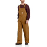 Carhartt 106672 Firm Duck Loose-Fit Insulated Bib Overalls for Men - Carhartt Brown - M - Regular