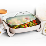 GreenPan Advanced Electric Skillet, 7QT Ceramic Nonstick, Clay, 12