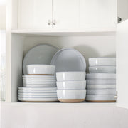 Tikooere 18-Piece Stoneware Dinnerware Set, Chip and Scratch Resistant, Microwave and Dishwasher Safe, White