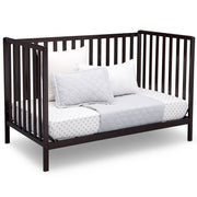Delta Children Heartland 4-in-1 Convertible Baby Crib, Dark Chocolate, Adjustable Mattress Heights, Wood Construction, 555140-207