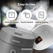 Cuckoo CR-0675FG Rice Cooker & Warmer 6 Cup Smart Fuzzy Logic Nonstick Inner Pot in Gray