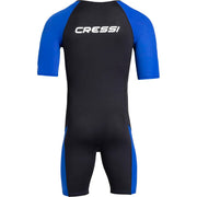 Cressi Tiburon 2 mm Short Sleeve Shorty Wetsuit for Men, Black/Blue, XL, XDG014525
