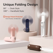 JISULIFE Portable Mini Handheld Fan 3-in-1 Rechargeable with Power Bank and LED Flashlight, Foldable Design, 19-Hour Runtime, White