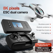 HNZENBW A118 RC Drone with Dual 8K Camera, Optical Flow Positioning, Brushless Motor, Foldable Design, 2 Batteries