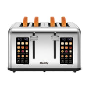 Mecity T-88A Touchscreen 4-Slice Toaster with Countdown Timer, Silver