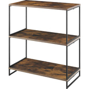 Whitmor Modern Industrial 3-Tier Shelf, Black Steel Frame, Woodgrain Laminate Shelves, Freestanding Storage Unit, 6764-11350