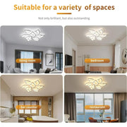 Garwarm YNFM7359-BG LED Ceiling Light Dimmable Flower Shape Flush Mount Ceiling Lamp Fixture 75W White 9-Head