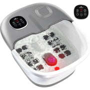 Medical King Foot Spa Massager, 5-in-1 Heat Therapy, Bubble Jets, Vibration, Pumice Stone, Collapsible, Gray