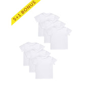 Hanes Boys EcoSmart Crew Neck Undershirts, 6-Pack, White, Medium, BRLCR6