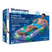 Bluescape LED Pool Lounge Inflatable Floating Lounger with Color-Changing Waterproof LEDs Clear PVC BS-PL103-999
