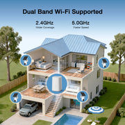 Conico Solar Security Camera System Wireless Outdoor, 4-Camera Home Wi-Fi Surveillance Kit with Base Station, White