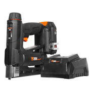 WEN 20V Max Cordless 2-in-1 18-Gauge Brad Nailer and T50 Crown Stapler with 2.0Ah Battery and Charger, 20539