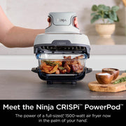 SharkNinja FN100WH Ninja Crispi Cooking System Portable PowerPod 4-Qt & 5-Cup TempWare Glass Containers & 2 Storage Lids