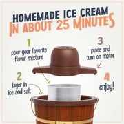 Nostalgia Electric Ice Cream Maker, Parlor Style, 6 Quart, White and Blue, NPICM6WH6A