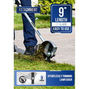 Link-On Straight Edger Attachment, 8-Inch Steel and Aluminum Blade, Adjustable Cutting Depth up to 2.2 in, Lightweight Design, LO-EDGERATT