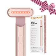 Solawave 4-in-1 Skincare Wand with Red Light Therapy, Galvanic Current, Warmth, Facial Massage, Rose Gold