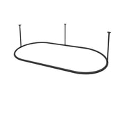 Naiture Home Store SR074830BK Stainless Steel Oval Shower Curtain Rod, 48 in x 30 in, Black, Includes Ceiling Supports