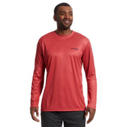 Columbia Terminal Tackle PFG Fish Star Men's Performance Fishing Shirt, Long Sleeve, Sunset Red and Collegiate Navy, UPF 50 Sun Protection, Moisture Wicking, 2XL, 203317