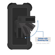 onn. WIBCLR100149706 Rugged Phone Case with Holster for iPhone 16 - Clear