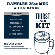 YETI Rambler 25 oz Straw Mug, Insulated Stainless Steel, White, 21071501801