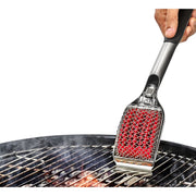 OXO Softworks Coiled Grill Brush with Replaceable Head, Bristle-Free Stainless Steel and Silicone, Red, 20-Inch Handle, 21219300