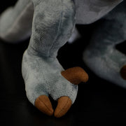 FulanDe Dinosaur Plush Toy, 16 Inch Gray Velociraptor Stuffed Animal, Soft Cotton Plush Doll for Kids V0153