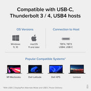 Plugable UD-ULTC4K 4K USB C Docking Station Triple Monitor with 100W Power Delivery, USB C Dock for Thunderbolt 3 / 4, USB-C Windows and Mac (3X HDMI and 3X DisplayPort, 1x USB-C, 4X USB 3.0, SD Card Reader)