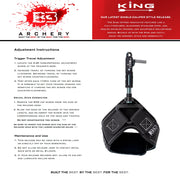B3 Archery King Swivel Archery Release Aid with Adjustable Roller-Sear, Blackened Stainless Steel Jaw, Ergonomic Wrist Strap, Black, KGSCBK