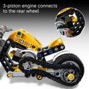 LEGO Technic Yellow Motorcycle Building Set, 151 Pieces, Ages 7+, Multicolor, 6590592
