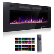 Fyydes 50in Electric Fireplace Insert Indoor Ultra Thin Mute Inlet & Outlet Vents