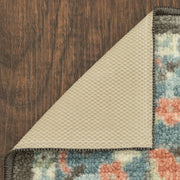 Mainstays 5760GA24xrnr Persian Border Medallion Indoor Runner Rug, Gray Aqua, 2 ft x 6 ft, Machine Washable