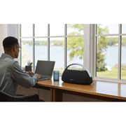 Harman Kardon Go + Play 3 Portable Bluetooth Speaker, Black, 8-Hour Battery, USB Charging, Auto Self-Tuning, Dual Microphones