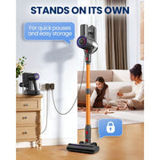 Zynet Cordless Stick Vacuum Cleaner, 40KPA Suction, 40-Min Runtime, LED Display, Lightweight Self-Standing, Multi-Functional for Pet Hair and Hard Floors, S8
