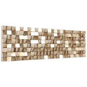 Empire Art Direct Textured 2 Metallic Hand Painted 3D Rugged Wooden Blocks Gold Leaf Wall Art, 72 in x 22 in, PMO-120912B-7222