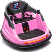 Outfunny 12V Bumper Car for Kids, Ride on Toys Bumper Car for Toddlers with Remote & Music - Light Pink