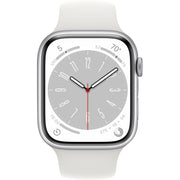 Apple Watch Gen 8 Series 8 Cell 45mm Silver Aluminum - White Sport Band MP4W3LL/A