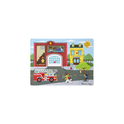 Melissa & Doug Around the Fire Station Sound Puzzle - Wooden Peg Puzzle (8 pcs)