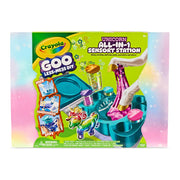 Crayola Goo All-in-1 Sensory Art Station Unicorn Slime Making Kit, Customizable Slime, Less Mess, Unicorn Display Container, Ages 6+, Model 747682
