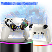 Turpow Wireless Game Controller for P5 Pro Slim PC, LED Seven Light Colors, Dual Vibration, 3.5mm Audio Jack, Macro Turbo Function, 6-Axis Motion Control, White, RH-5188