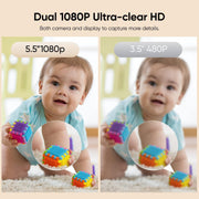 Bonoch 04 1080P Video Audio Baby Monitor, White