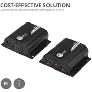 Siig Full HD HDMI Extender Over Cat5e/6 With IR Remote Control, 164ft Range, Local Monitoring Output, Metal Housing, CE-H26011-S1