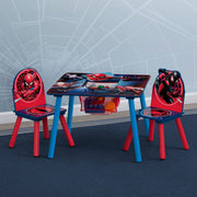 Delta Children Marvel Spider-Man Toddler Table and 2 Chairs Set with Built-In Storage, Blue and Red, TT87429SM-1163