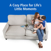 Mainstays 77 in Square Arm Sofa, Light Gray, Polyester Upholstery, Pocket Coil Seating, Foam Back Cushion, MS2631468562BR1