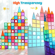 FunMagic Magnetic Tiles 120-Piece Educational Building Blocks Set, STEM Learning Toy - Ages 3-8