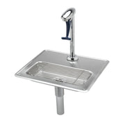 T&S Brass Drinking Water Faucet, Pedestal Glass Filler with Adjustable Flow, Chrome Finish, Drip Pan Included, B-1230